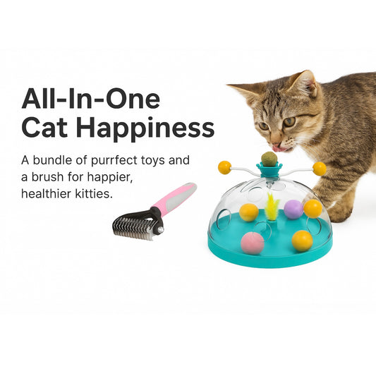 Cat Happiness Bundle – Toys & Grooming (Best Value)