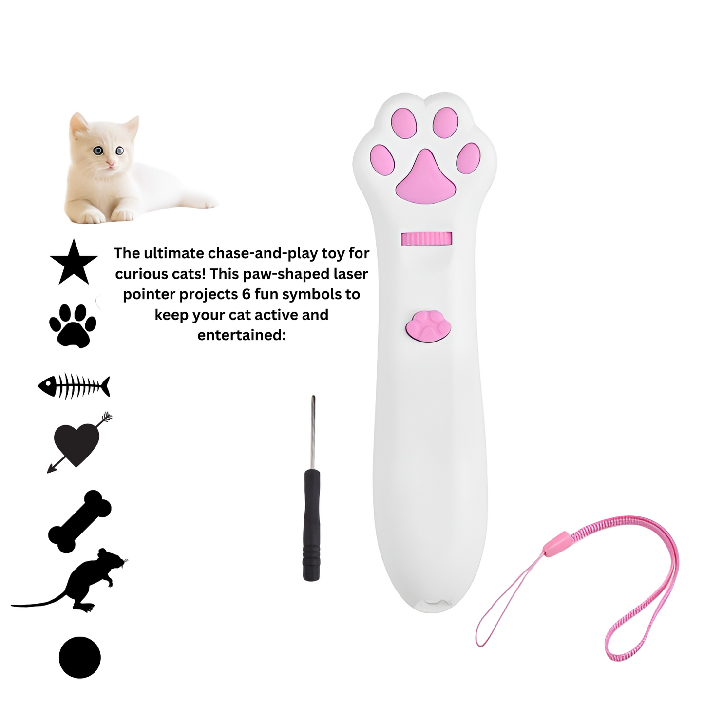 Cat Laser Toy – 6 Fun Shapes